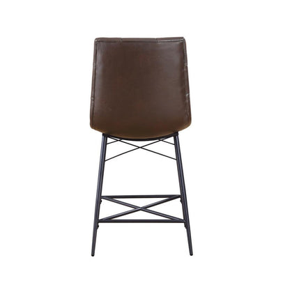 Aiken Upholstered Tufted Counter Height Stools Brown (Set of 2) 107860