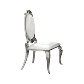 Antoine Oval Back Side Chairs Cream and Chrome (Set of 2) 107872N