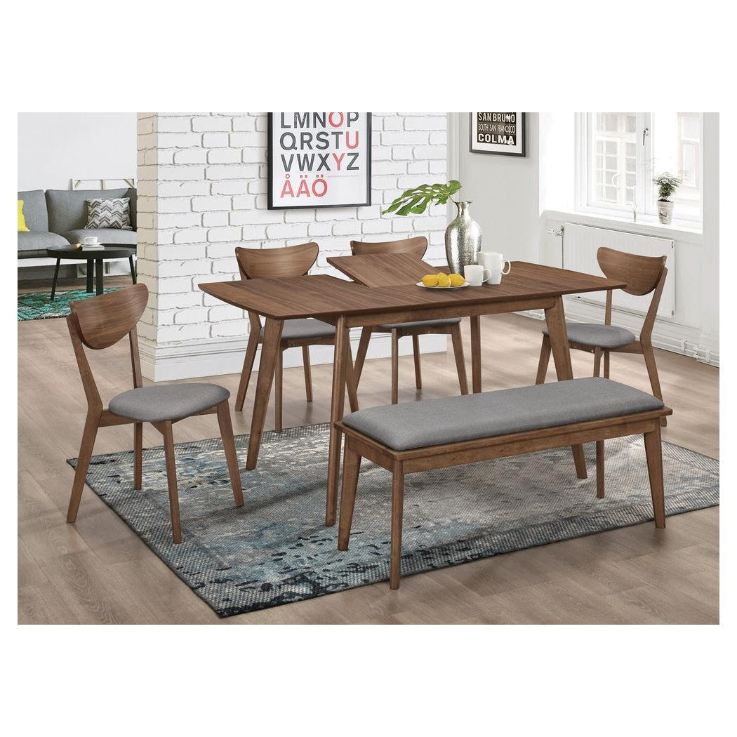 Alfredo Upholstered Dining Chairs Grey and Natural Walnut (Set of 2) 108082