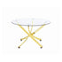 Beckham Round Dining Table Brass and Clear 108441