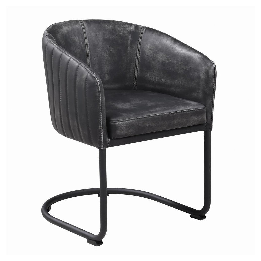 Banner Upholstered Dining Chair Anthracite and Matte Black 109292