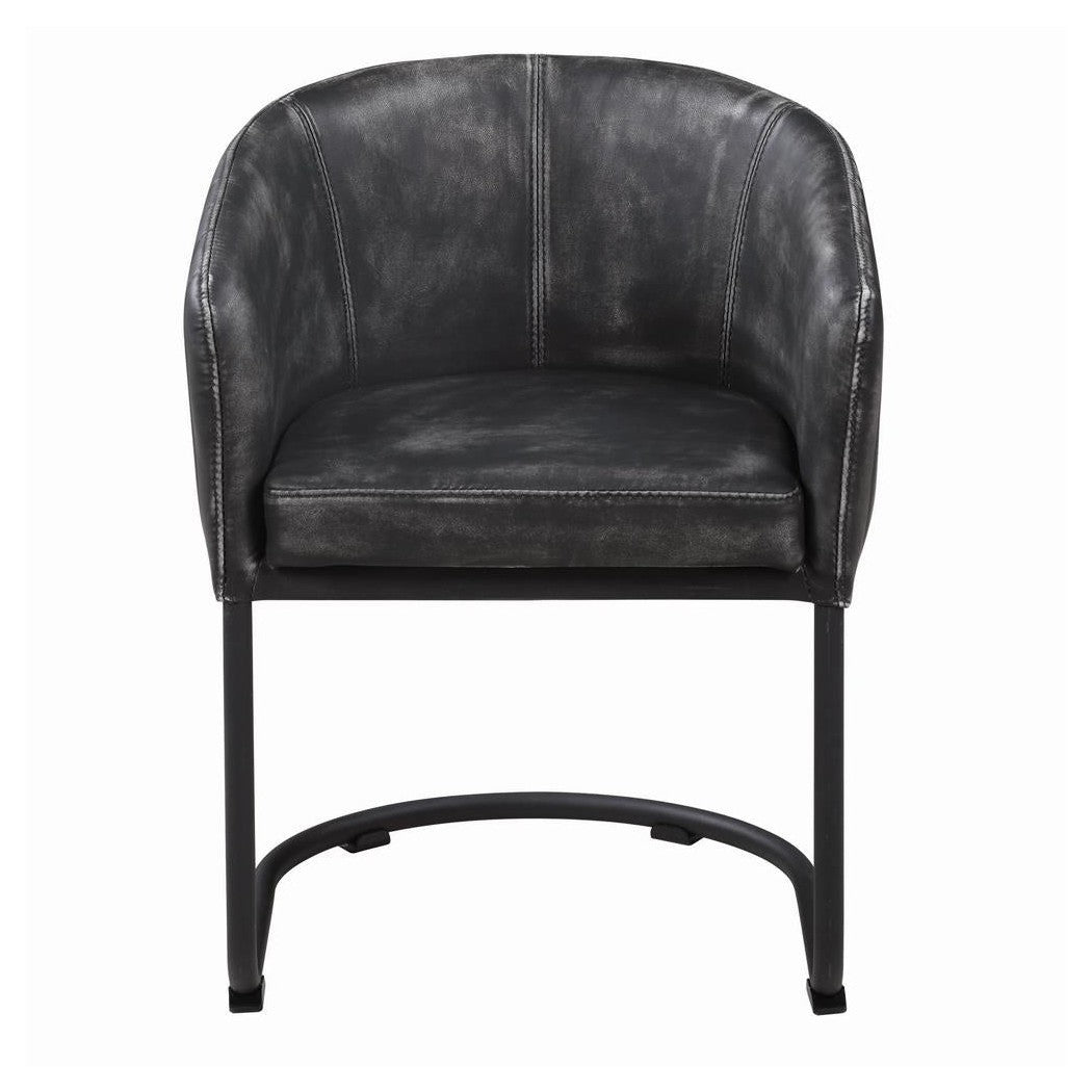 Banner Upholstered Dining Chair Anthracite and Matte Black 109292