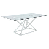 Beaufort Rectangle Glass Top Dining Table Chrome 109451