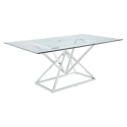 Beaufort Rectangle Glass Top Dining Table Chrome 109451