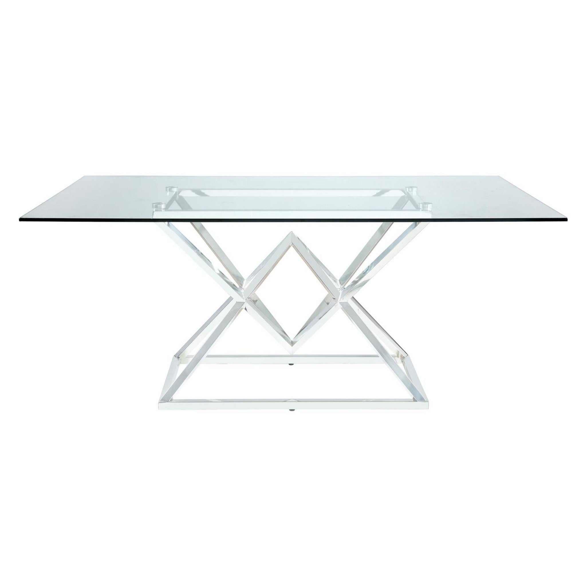 Beaufort Rectangle Glass Top Dining Table Chrome 109451