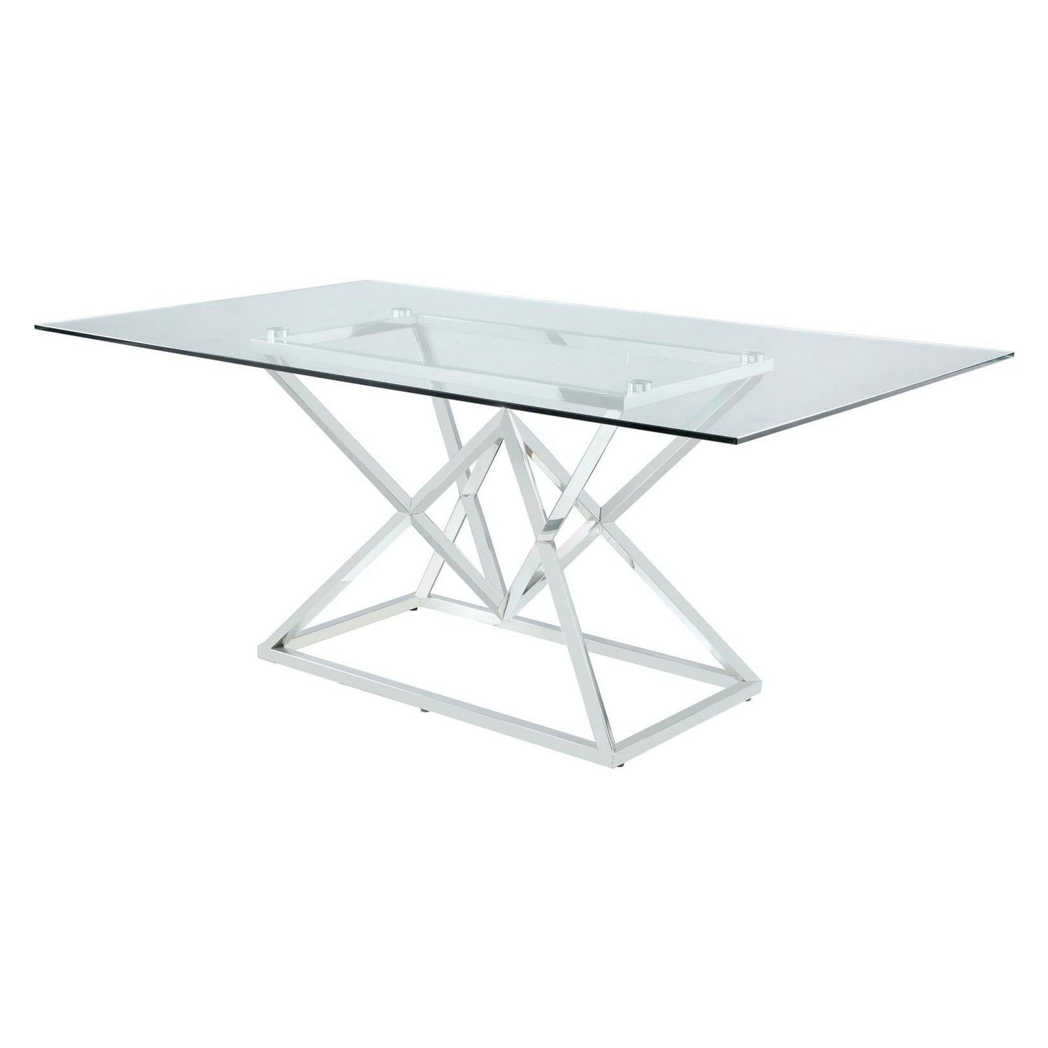 Beaufort Rectangle Glass Top Dining Table Chrome 109451