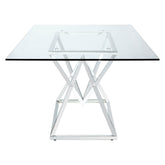 Beaufort Rectangle Glass Top Dining Table Chrome 109451