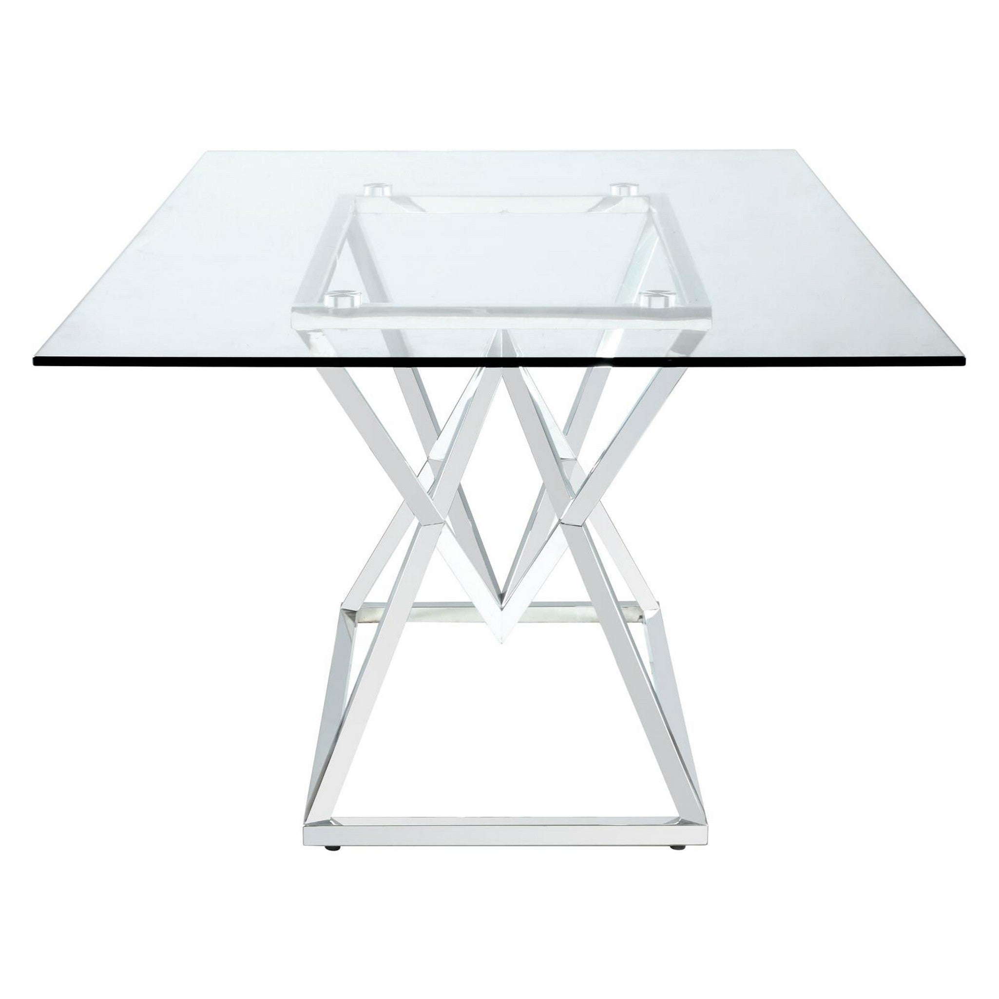 Beaufort Rectangle Glass Top Dining Table Chrome 109451