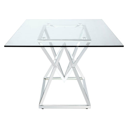 Beaufort Rectangle Glass Top Dining Table Chrome 109451