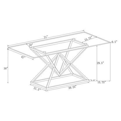 Beaufort Rectangle Glass Top Dining Table Chrome 109451