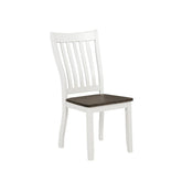 Kingman Slat Back Dining Chairs Espresso and White (Set of 2) 109542