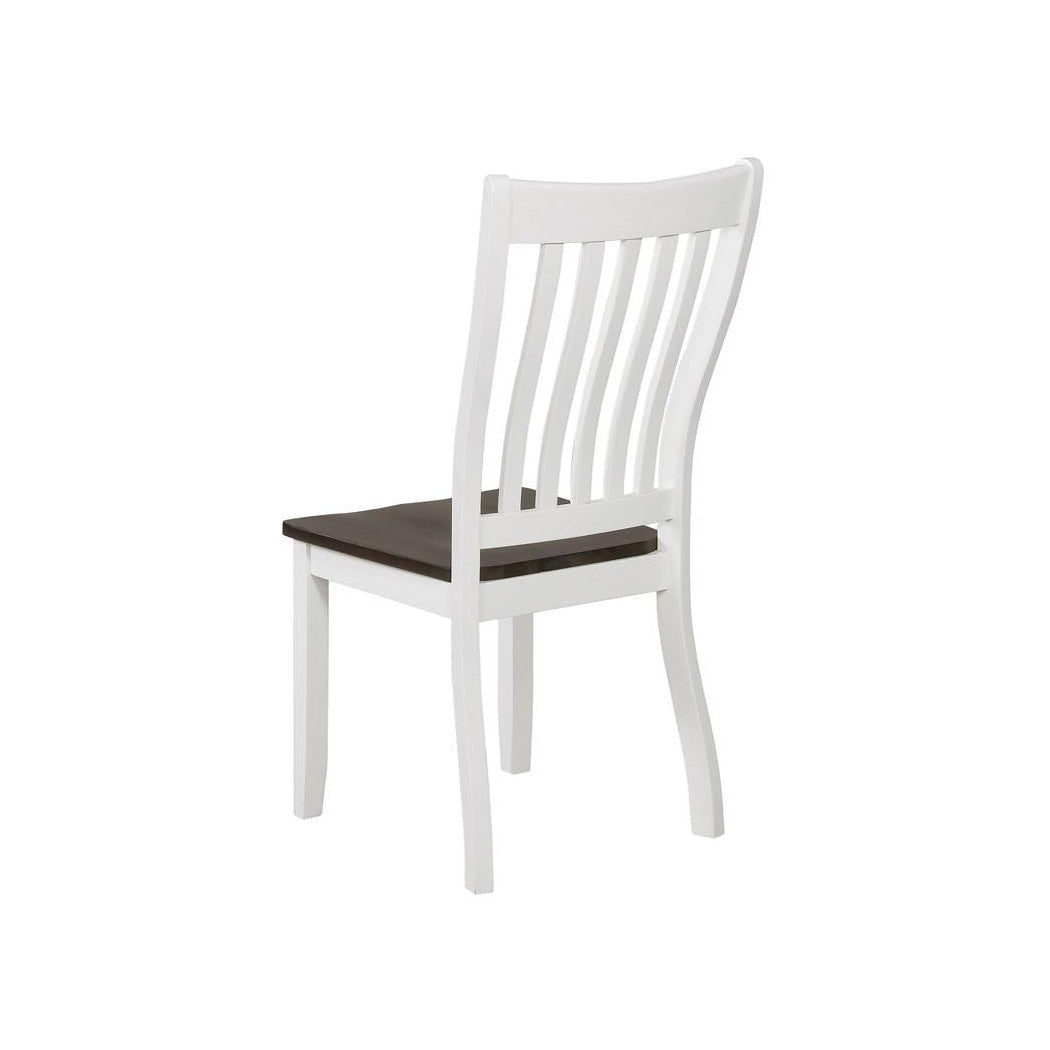 Kingman Slat Back Dining Chairs Espresso and White (Set of 2) 109542