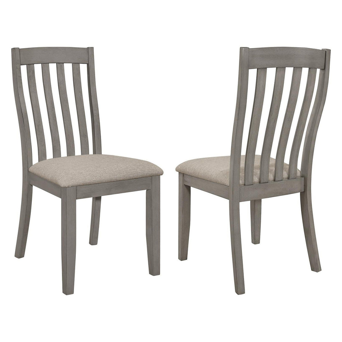 Nogales Slat Back Side Chairs Coastal Grey (Set of 2) 109812