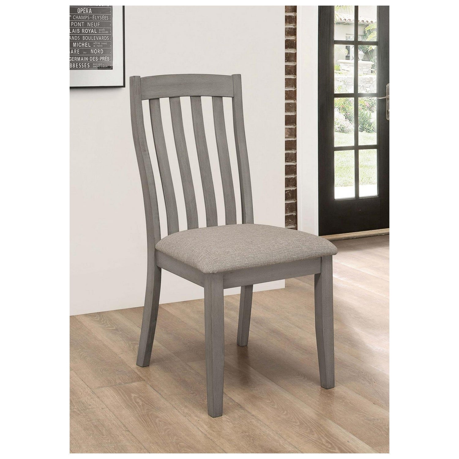 Nogales Slat Back Side Chairs Coastal Grey (Set of 2) 109812