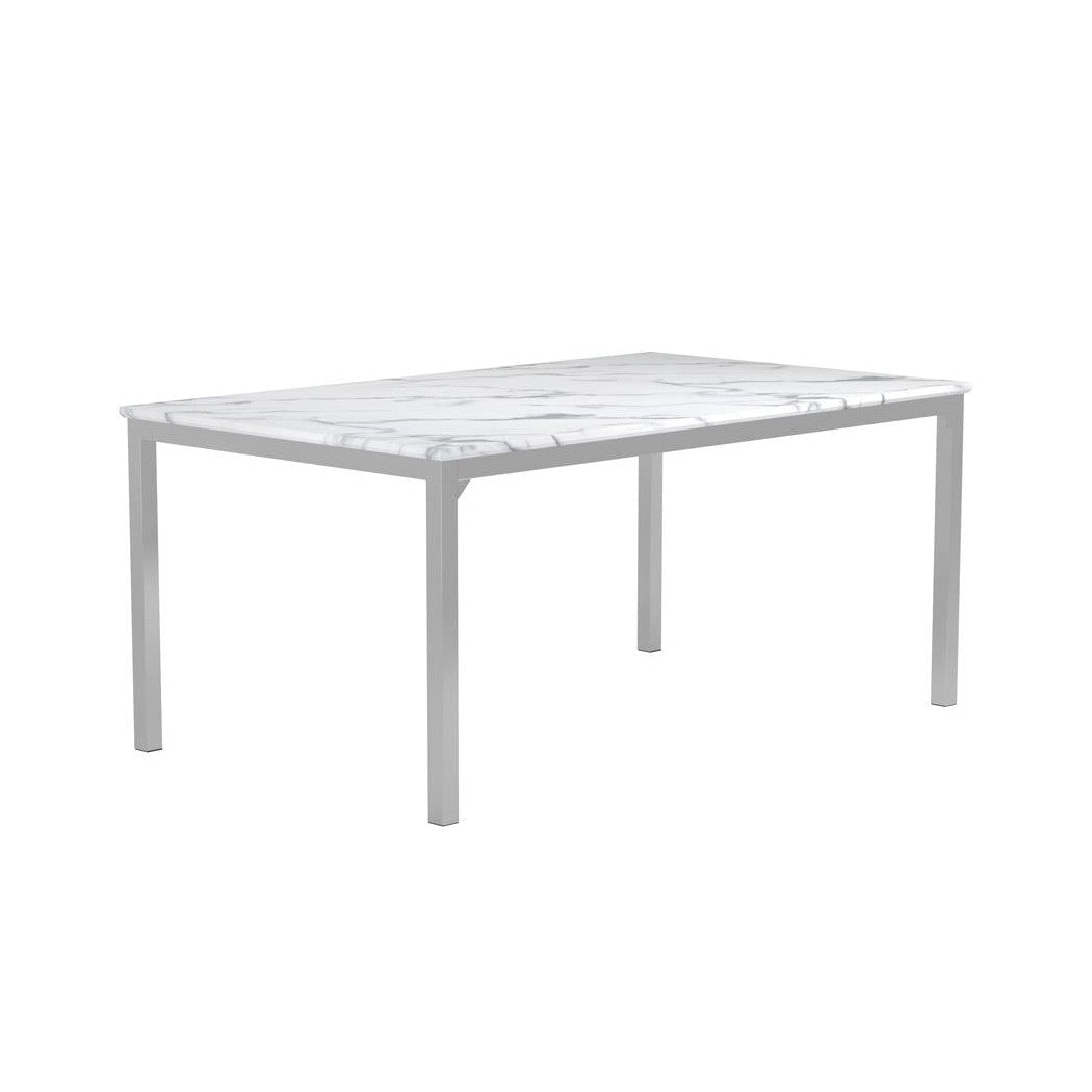 Athena Rectangle Dining Table with Marble Top Chrome 110101