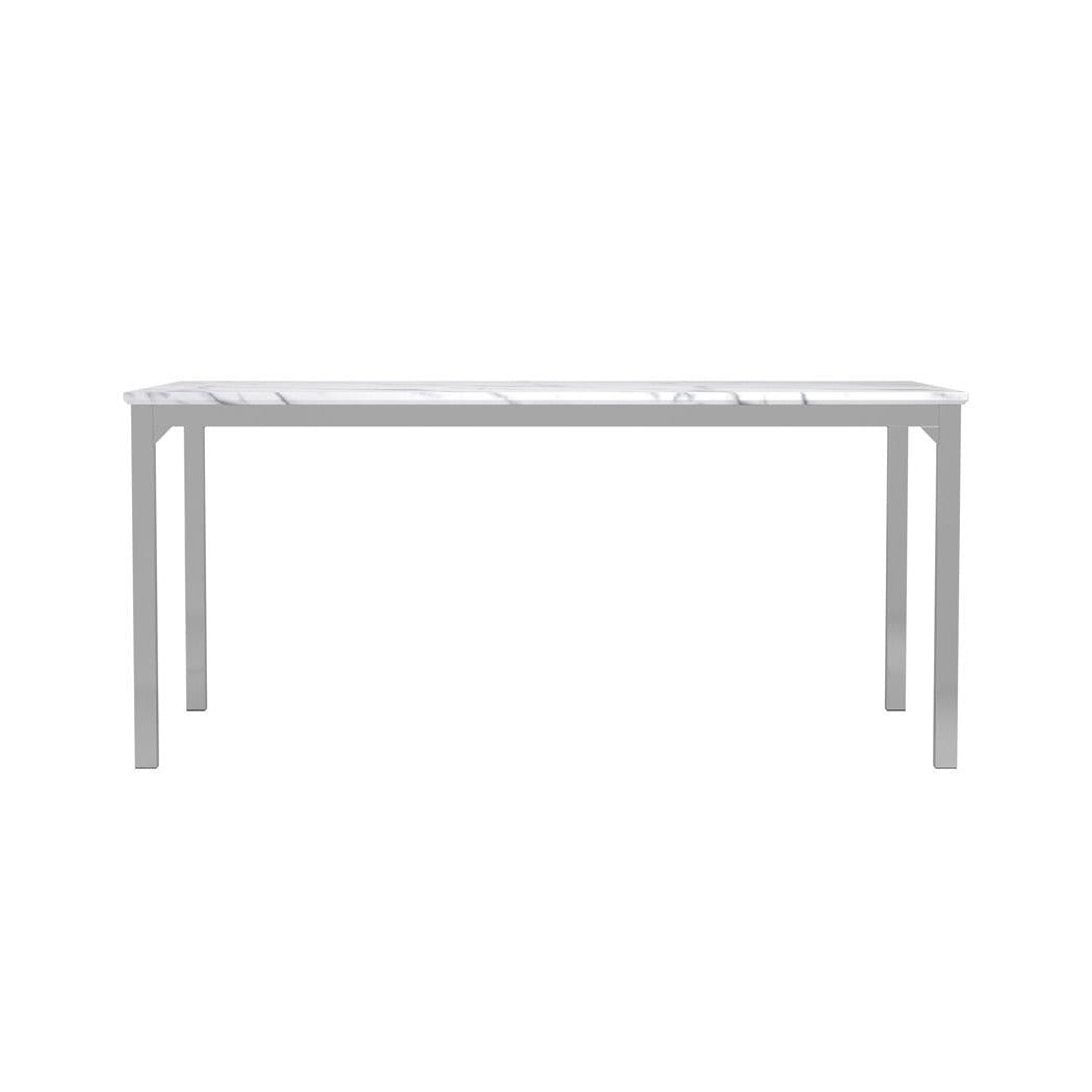 Athena Rectangle Dining Table with Marble Top Chrome 110101