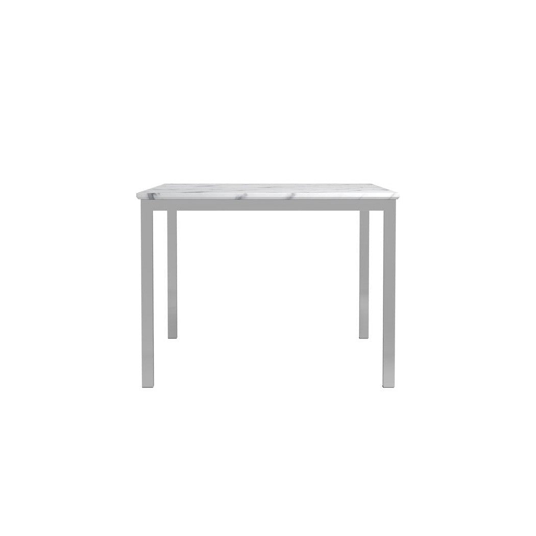 Athena Rectangle Dining Table with Marble Top Chrome 110101