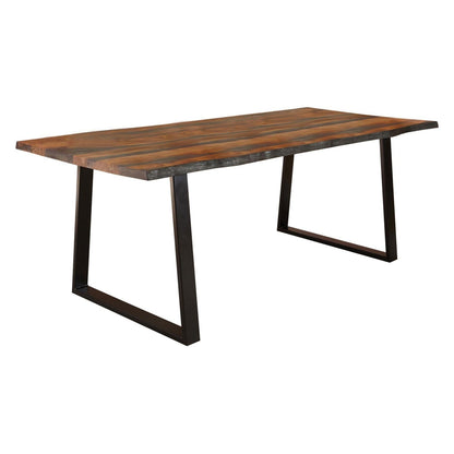 Ditman Live Edge Dining Table Grey Sheesham and Black 110181