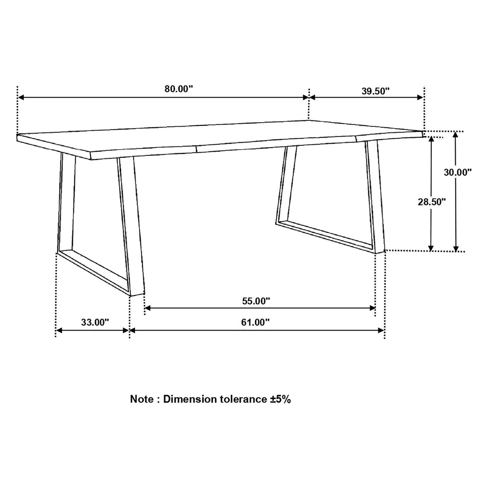 Ditman Live Edge Dining Table Grey Sheesham and Black 110181