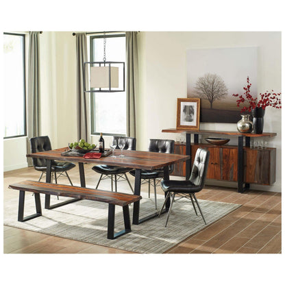 Ditman Live Edge Dining Table Grey Sheesham and Black 110181