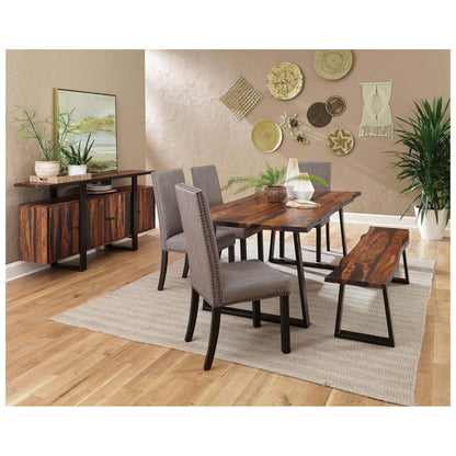 Ditman Live Edge Dining Table Grey Sheesham and Black 110181