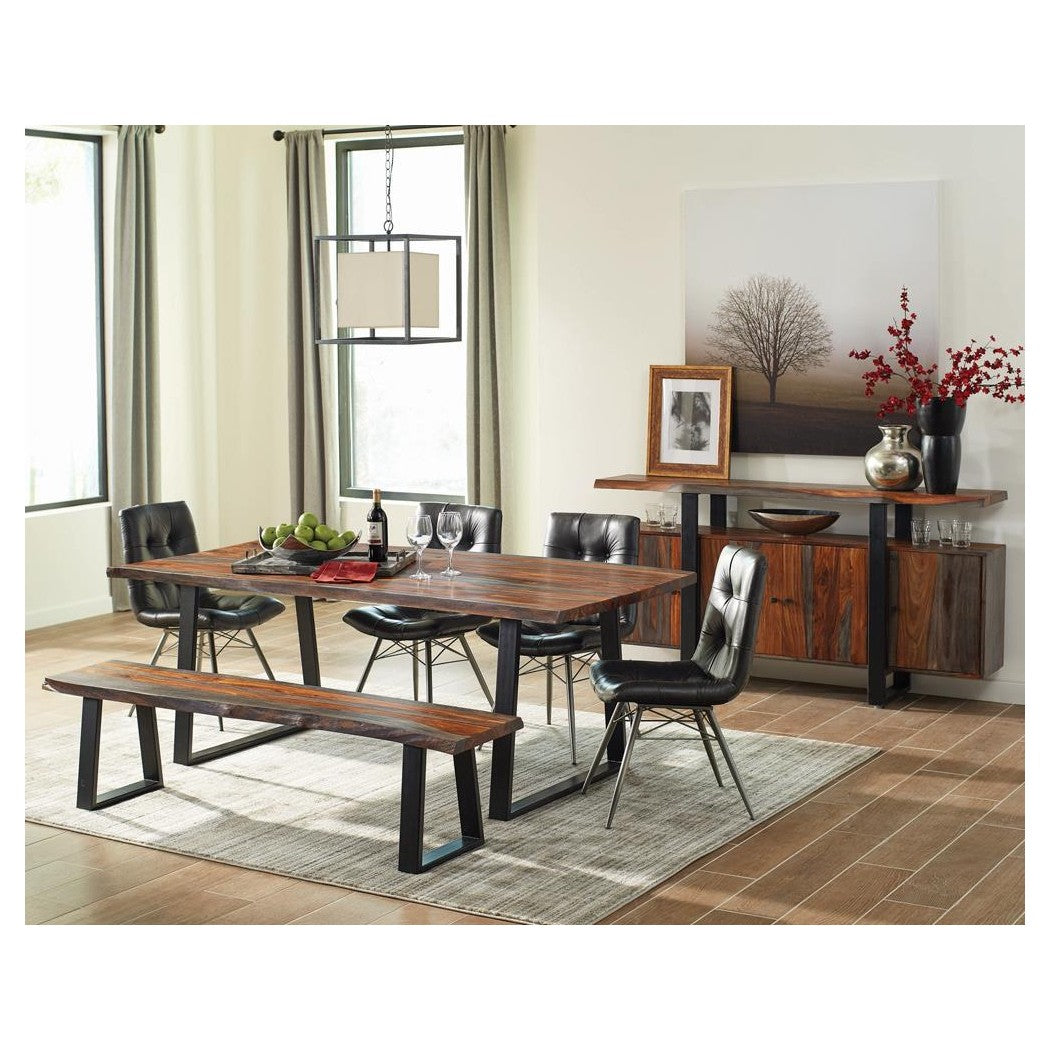 Ditman Live Edge Dining Bench Grey Sheesham and Black 110183