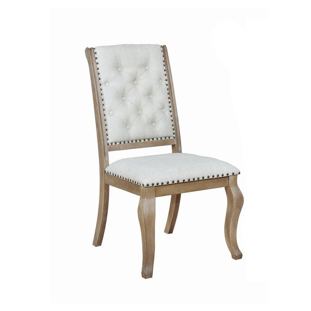 Brockway Cove Tufted Side Chairs Cream and Barley Brown (Set of 2) 110292