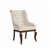 Brockway Cove Tufted Arm Chairs Cream and Antique Java (Set of 2) 110313