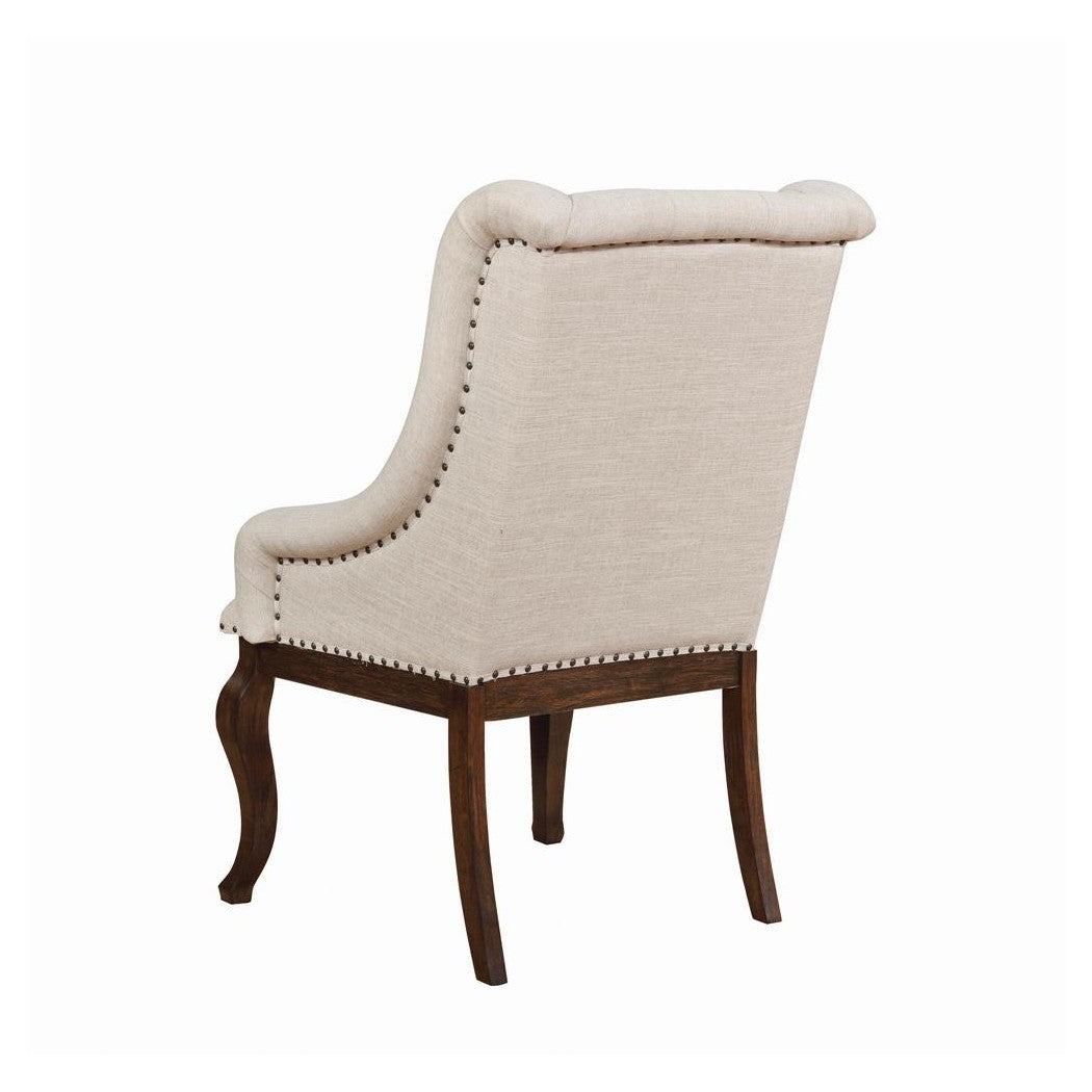 Brockway Cove Tufted Arm Chairs Cream and Antique Java (Set of 2) 110313