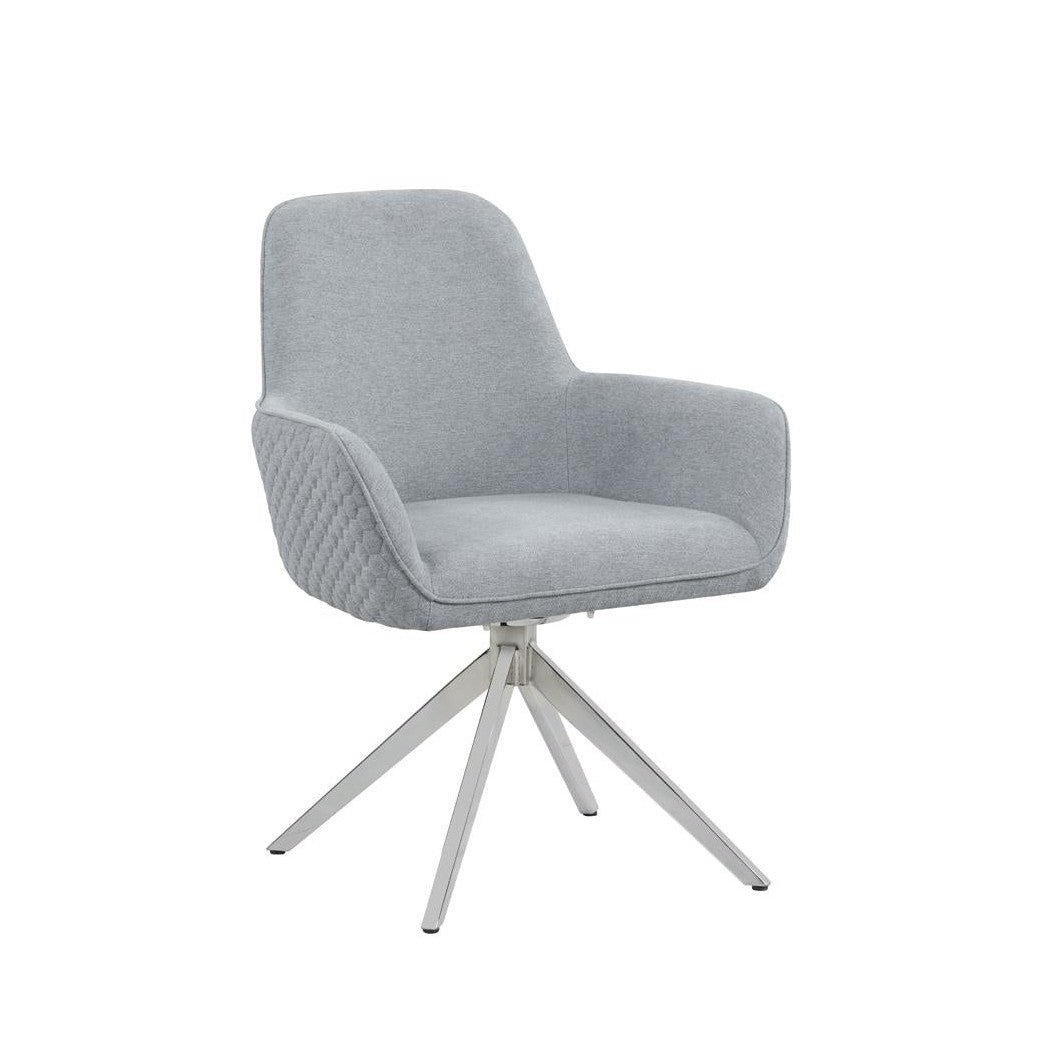 Abby Flare Arm Side Chair Light Grey and Chrome 110322