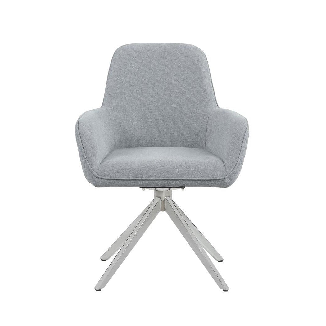 Abby Flare Arm Side Chair Light Grey and Chrome 110322