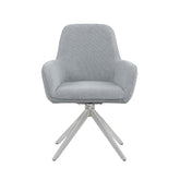 Abby Flare Arm Side Chair Light Grey and Chrome 110322