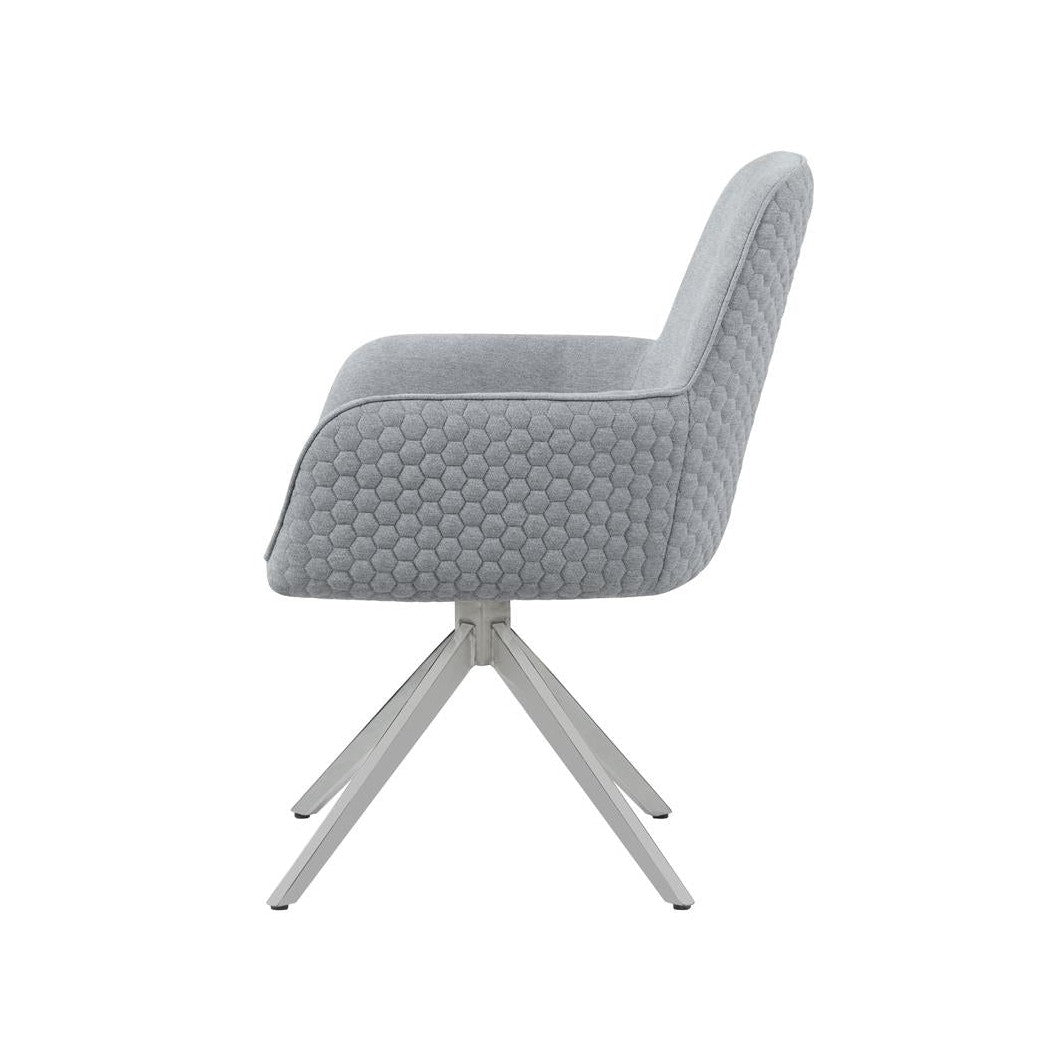 Abby Flare Arm Side Chair Light Grey and Chrome 110322