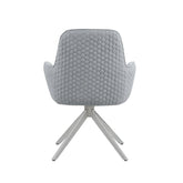 Abby Flare Arm Side Chair Light Grey and Chrome 110322