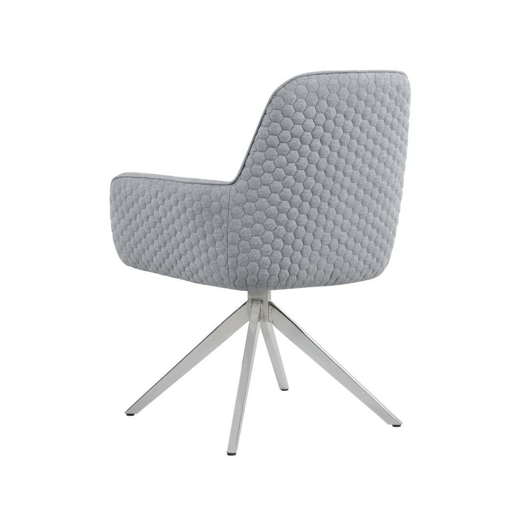 Abby Flare Arm Side Chair Light Grey and Chrome 110322