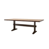 Bexley Live Edge Trestle Dining Table Natural Honey and Espresso 110331