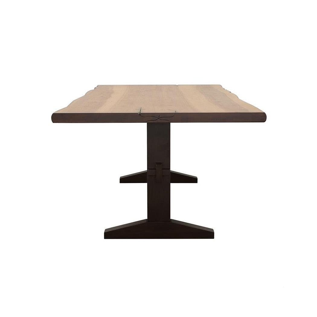 Bexley Live Edge Trestle Dining Table Natural Honey and Espresso 110331