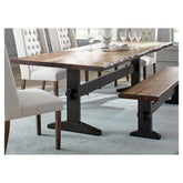 Bexley Live Edge Trestle Dining Table Natural Honey and Espresso 110331