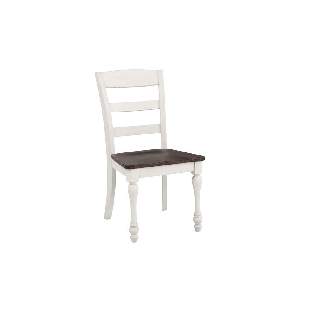 Madelyn Ladder Back Side Chairs Dark Cocoa and Coastal White (Set of 2) 110382