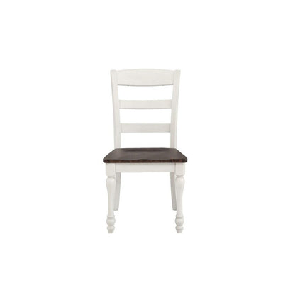 Madelyn Ladder Back Side Chairs Dark Cocoa and Coastal White (Set of 2) 110382