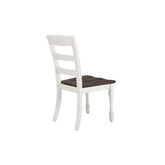 Madelyn Ladder Back Side Chairs Dark Cocoa and Coastal White (Set of 2) 110382