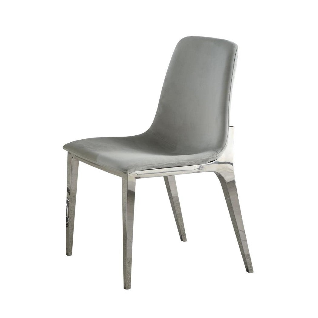 Irene Upholstered Side Chairs Light Grey and Chrome (Set of 4) 110402