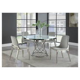 Irene Upholstered Side Chairs Light Grey and Chrome (Set of 4) 110402