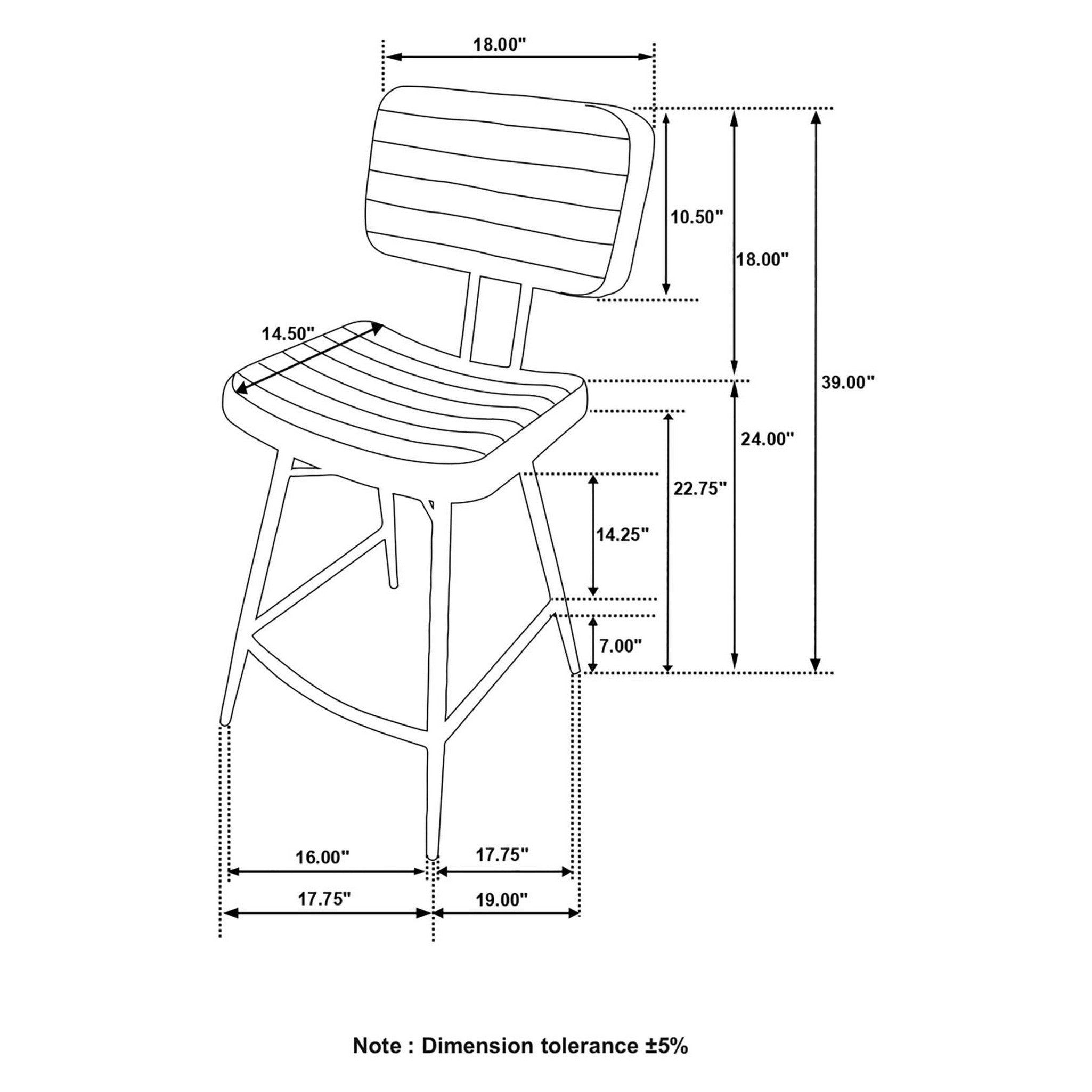 Partridge Upholstered Counter Height Stools with Footrest (Set of 2) 110649