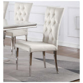 Kerwin Tufted Upholstered Side Chair (Set of 2) White and Chrome 111102