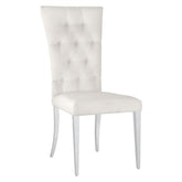 Kerwin Tufted Upholstered Side Chair (Set of 2) White and Chrome 111102