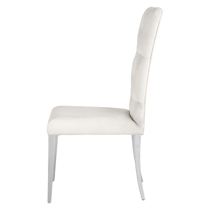 Kerwin Tufted Upholstered Side Chair (Set of 2) White and Chrome 111102