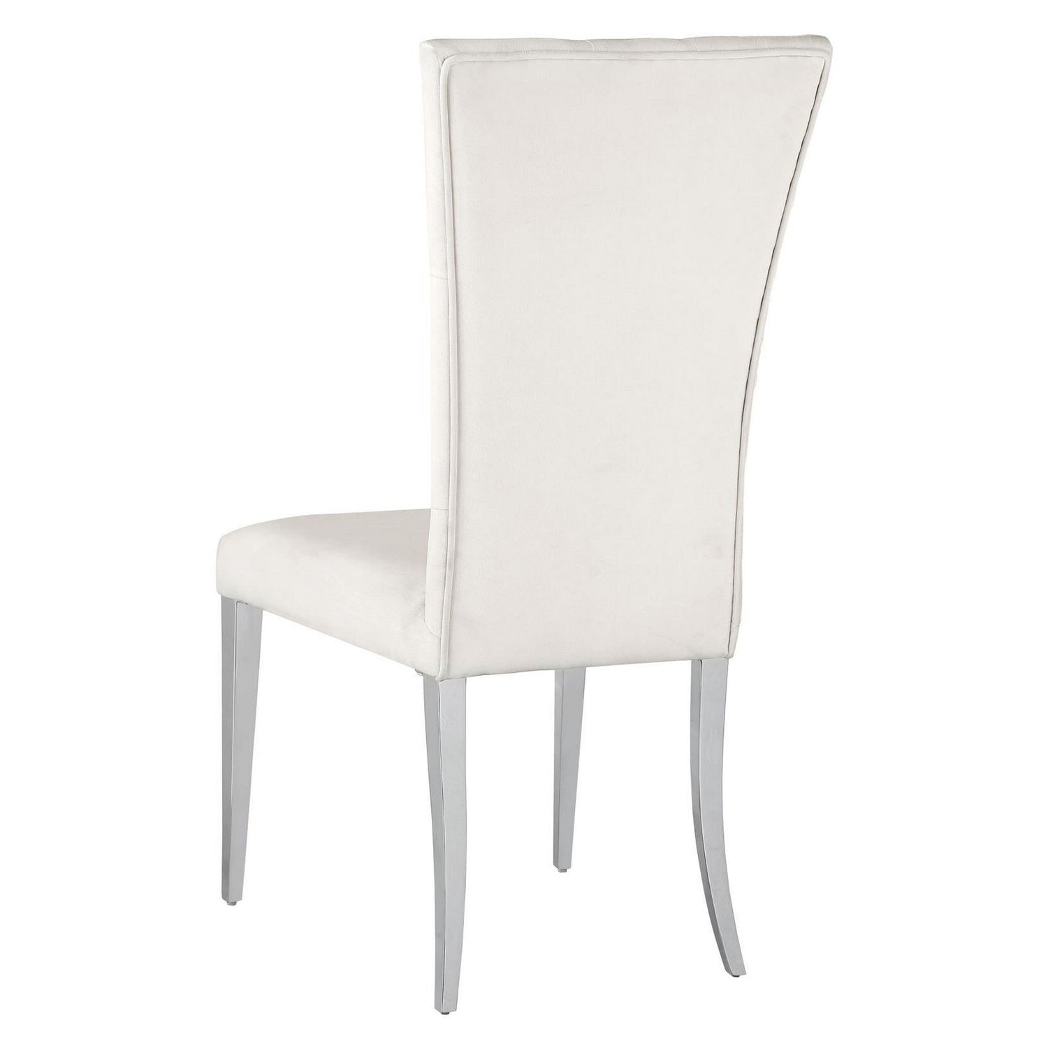 Kerwin Tufted Upholstered Side Chair (Set of 2) White and Chrome 111102