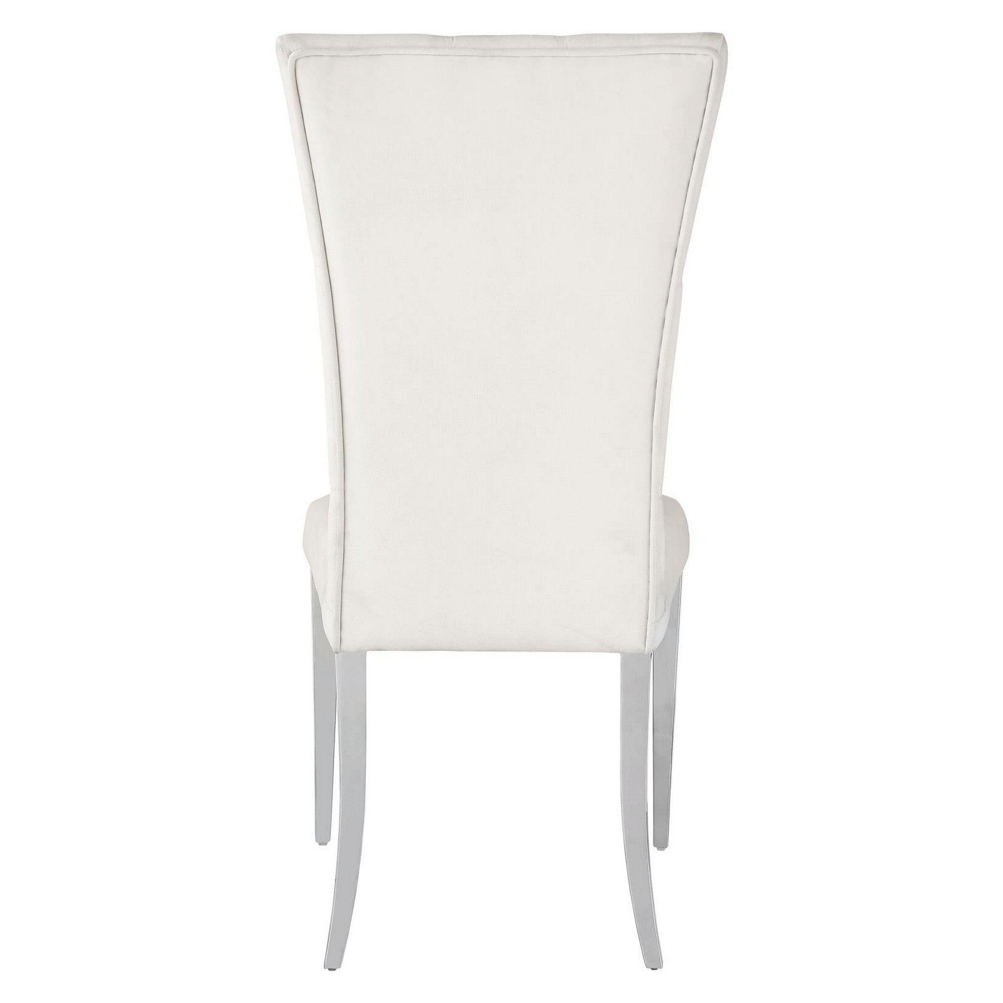 Kerwin Tufted Upholstered Side Chair (Set of 2) White and Chrome 111102