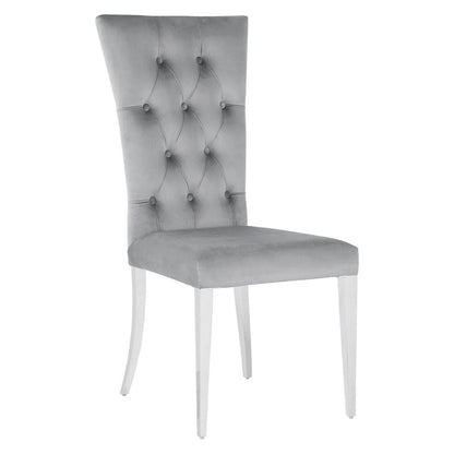 Kerwin Tufted Upholstered Side Chair (Set of 2) Grey and Chrome 111103